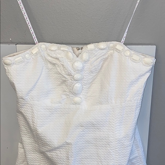 Lilly Pulitzer white strapless beaded dress size 6 - Picture 2 of 3